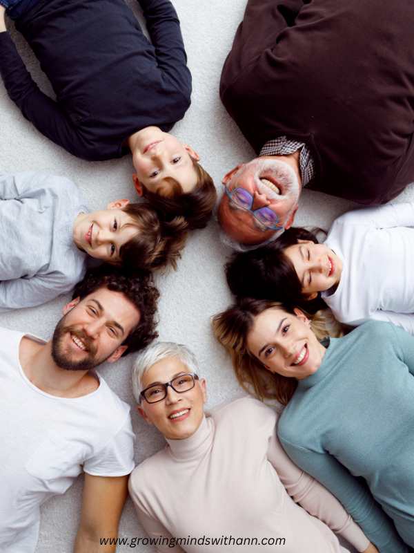 family-in-different-colours-of-clothes-lying-down-with-their-heads-close-to-each-other-in-building-strong-family-bonds