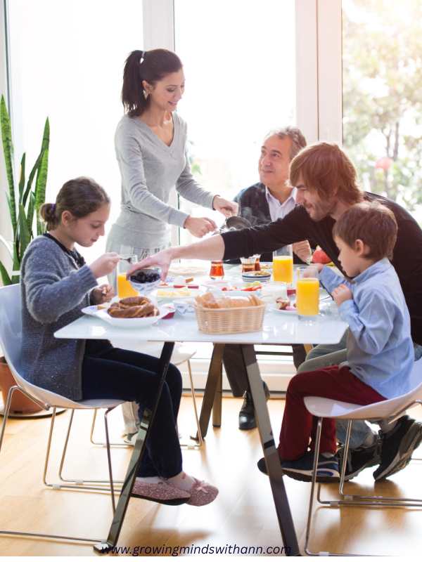 parents-eating-together-with-their-children-in-a dinning-table