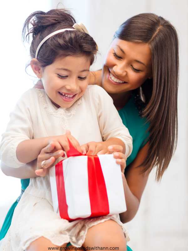 Mother-gifting-her-daughter-a-wrapped-gift-simply-ways-to-discover-your-child's-love-language-for-better-parenting