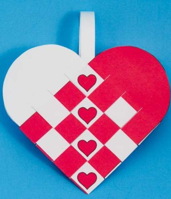 Red-and-white-paper-woven-into-a-heart.