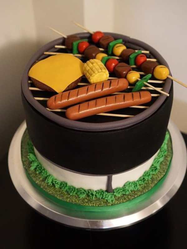Cake-designed-as-BBQ-Grill-in-fantastic-father's-day-cake-ideas-every-dad-will-love.