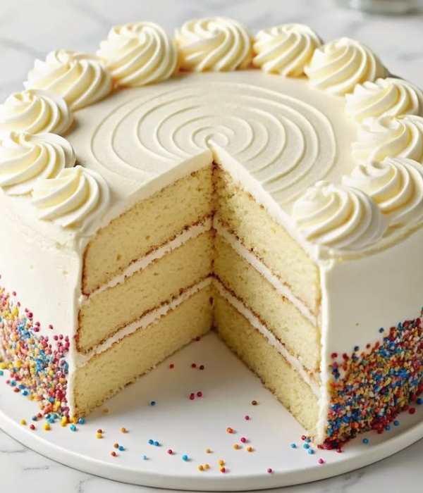Vanilla-cake-made-designed-with-blue-pink-and-yellow-sprinkles-in-fantastic-father's-day-cake-ideas-every-dad-will-love.