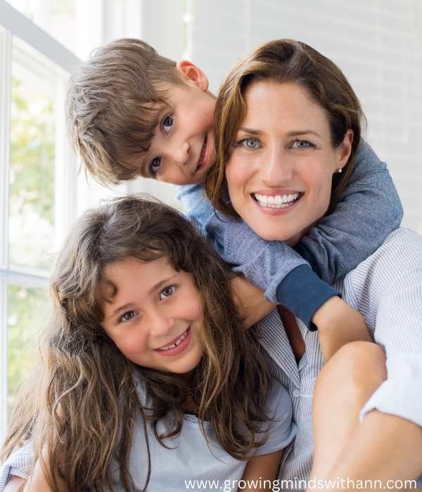 A-happy-mom-son-and-daughter-in-motherhood-vision-boaed-for-intentional-parenting.