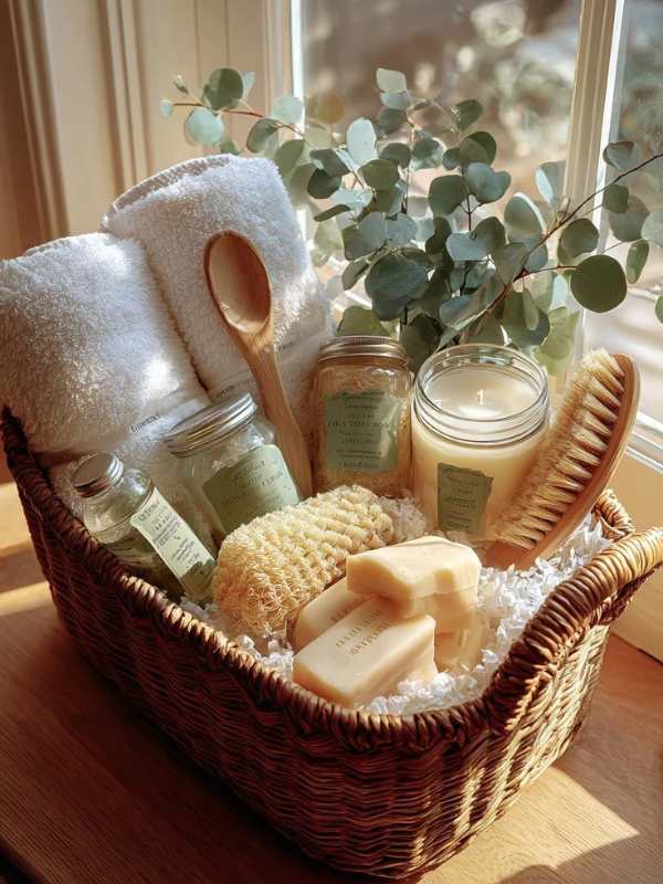 Basket-containing-spa-items.