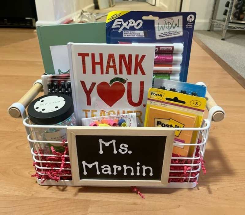 Basket-containing-personalized-items-with-ms.-marnin-written-on-the-basket.