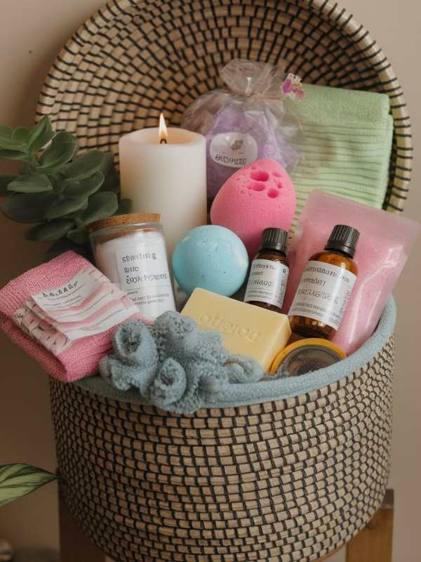 Basket-containing-self-care-basket-in-cute-teacher's-appreciation-basket-ideas.