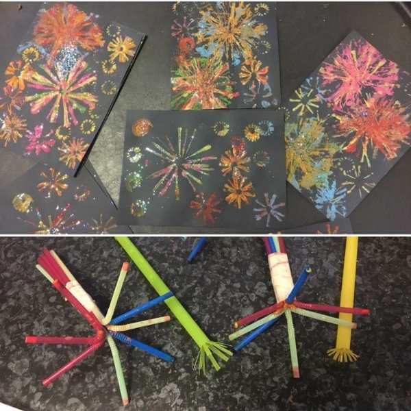 Toilet-roll-and-paper-used-for-firework-art-in-fun-4th-of-july-games-your-family-will-love.