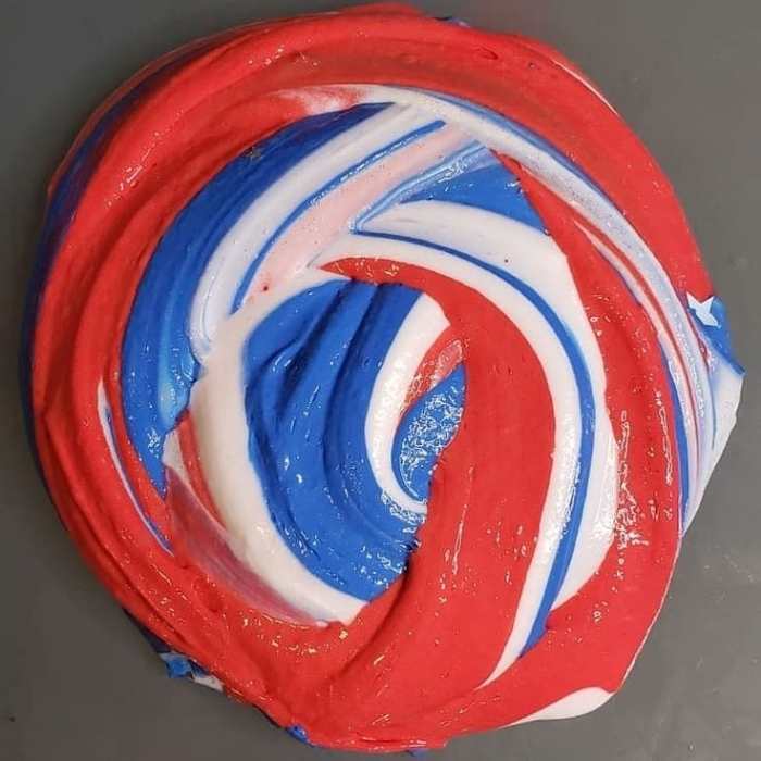 Red-white-and-blue-slime-moulded-round.