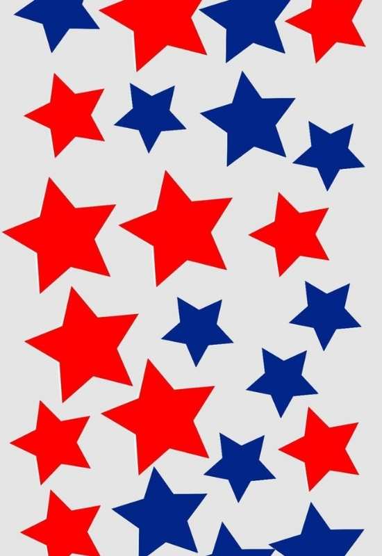 Red-and-blue-stars-on-a-white-paper-in-fun-and-creative-4th-of-July-crafts-for-kids.