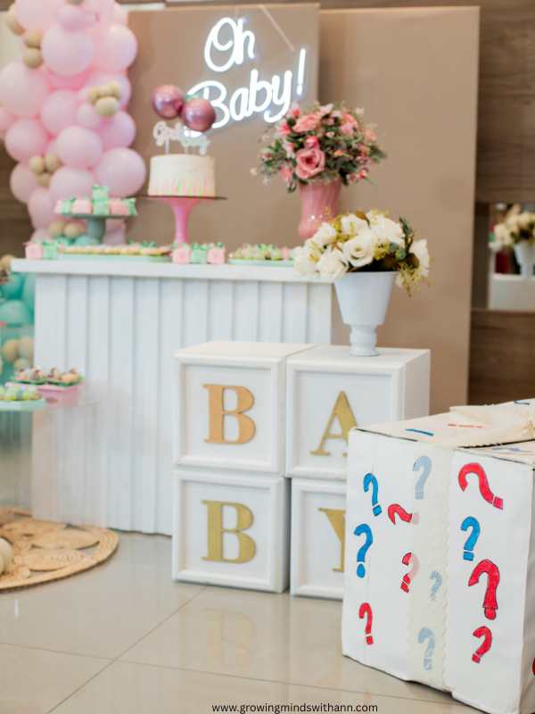 Baby-shower-decorated-stage-in-fun-baby-shower-games.
