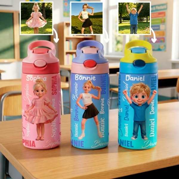 Two-blue-and-one-pink-water-bottle-written-Sophia-Daniel-and-Bonnie-in-non-toy-gift-ideas-for-elementry-kids.