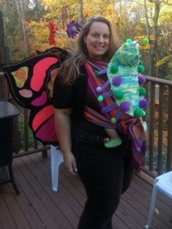 Mom-and-baby-dressed-in-butterfly-and-little-caterpillar-costume.