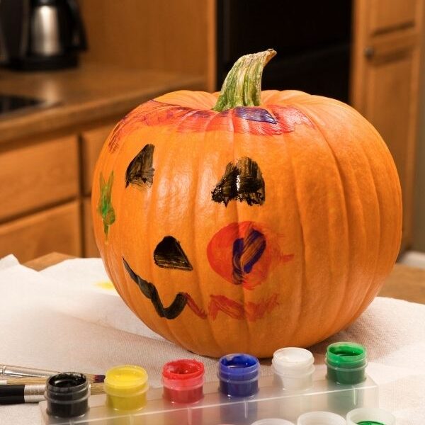 Painted-monster-pumpkin-in-pumpkin-painting-ideas-for-kids.