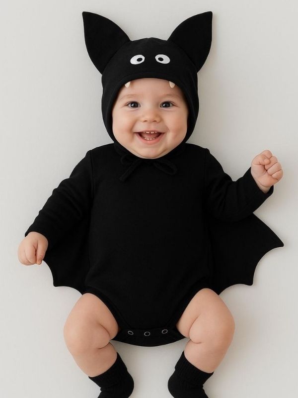 Baby-dressed-in-bat-costume-in-baby's-first-halloween-costume-ideas.