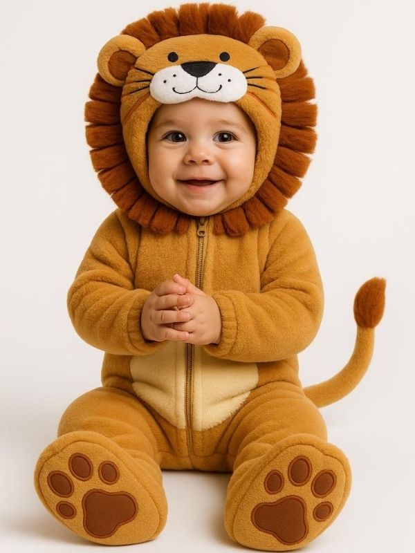 Baby-dressed-in-lion-costume.