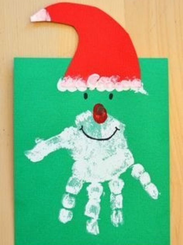 Handprint-Santa-on-a-green-cardstock.