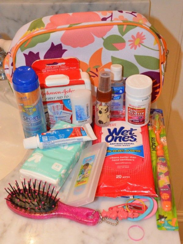 Hairbrush-lotion-wipes-and-toiletry-essentials.