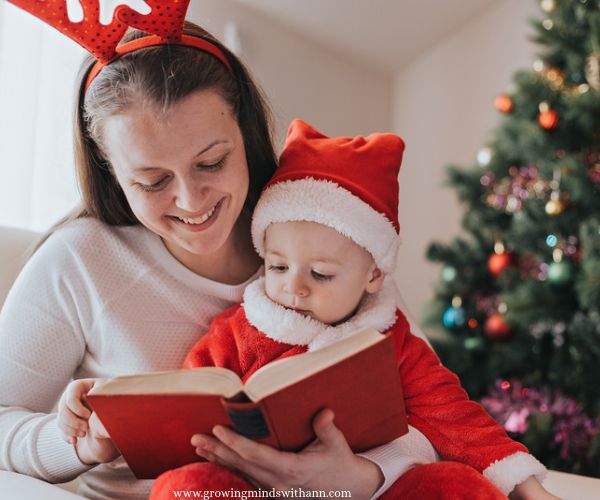 Mom-and-baby-reading-Christmas-story-book.