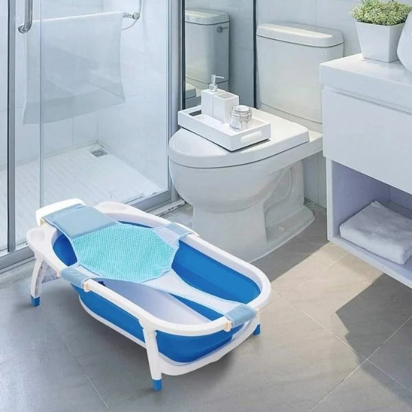 Baby-bath-support-seat-set-in-a-bathtub-in-bathtub-baby-shower-gift-ideas-for-new-moms.