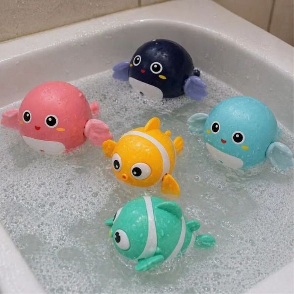 Five-baby-bath-toys-floating-in-the-water-in-bathtub-baby-shower-gift-ideas-for-new-moms.