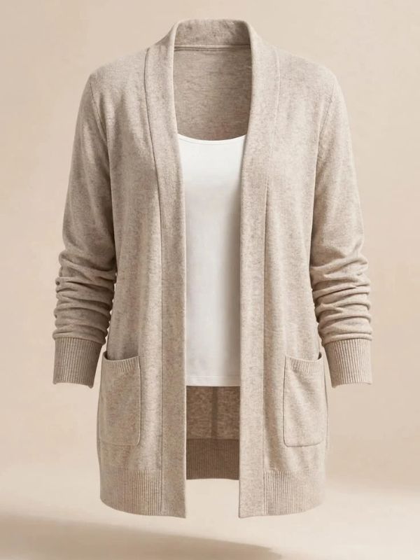 Ash-color-soft-cardigan-in-postpartum-essentials-every-mom-needs.