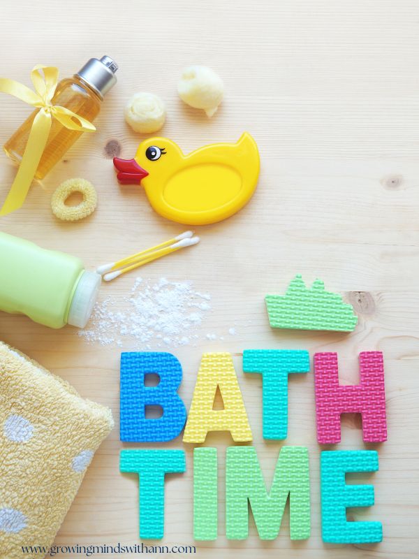 Baby-bath-themometer-and-other-bath-time-essentials-in-bathtub-baby-shower-gift-ideas-for-expectant-moms.